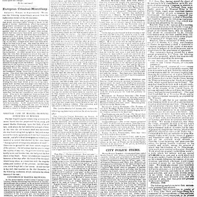 "Singular Case of Martha Browning Convicted of Murder." National Police Gazette, 21 Feb. 1846, p. 211. Crime, Punishment, and Popular Culture, 1790-1920