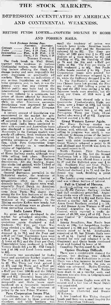 30 October 1929 - Wall Street Crashes